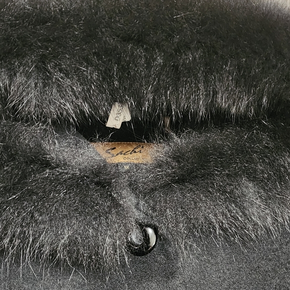 SACHI Lambs Wool REAL FINNISH FOX FUR Trimmed Collar Formal Winter Coat 1X - Picture 4 of 9